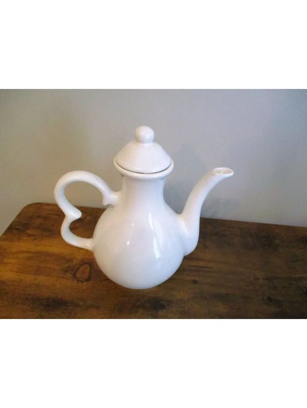 Vintage Korean White Porcelain Crane Teapot • Pine Tree
